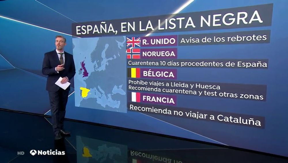 Bélgica prohíbe viajar a Lleida y Huesca y aconseja no ir a seis comunidades españolas