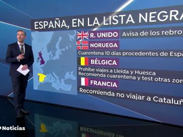 Bélgica prohíbe viajar a Lleida y Huesca y aconseja no ir a seis comunidades españolas