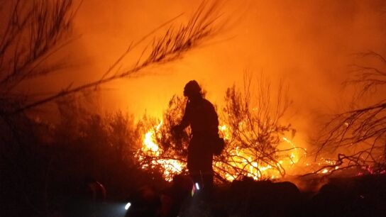 Contin&uacute;a descontrolado el incendio de grandes dimensiones que afecta a Navarra, Guip&uacute;zcoa y Francia 