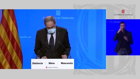 Quim Torra durante una comparecencia hoy, 27 de julio Quim Torra durante una comparecencia hoy, 27 de julio