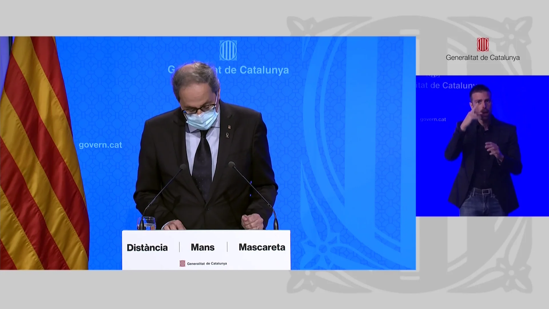 Quim Torra durante una comparecencia hoy, 27 de julio Quim Torra durante una comparecencia hoy, 27 de julio