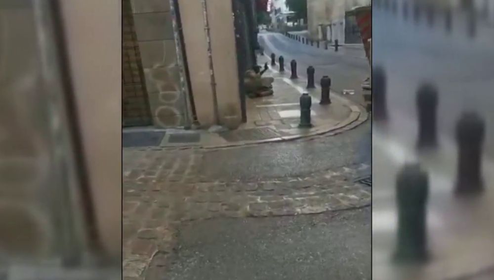 La Policía reduce a tiros a un hombre que quitó el arma a un agente junto a la Catedral de Granada