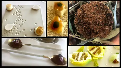 La cocina francesa su elegante repostería en el restaurante La Chevre d’Or La cocina francesa su elegante repostería en el restaurante La Chevre d’Or