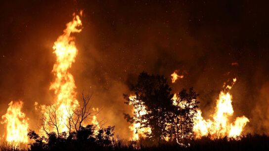 Imagen del incendio en Ourense