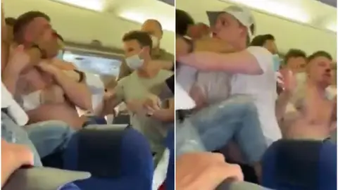 Brutal pelea dentro de un avión en pleno vuelo de Amsterdam a Ibiza por el uso de la mascarilla Brutal pelea dentro de un avión en pleno vuelo de Amsterdam a Ibiza por el uso de la mascarilla