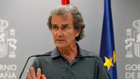 Fernando Simón durante la rueda de prensa este lunes en Madrid. Fernando Simón durante la rueda de prensa este lunes en Madrid.