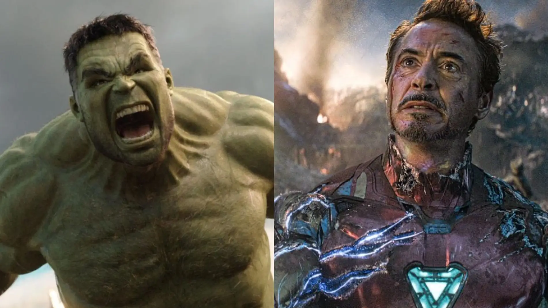 Mark Ruffalo y Robert Downey Jr. como Hulk y Iron Man