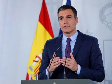 Rueda de prensa de Pedro Sánchez en Moncloa