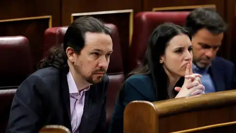 Pablo Iglesias e Irene Montero en una imagen de archivo Pablo Iglesias, Irene Montero y Jaume Asens, en una imagen de archivo