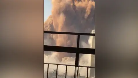 Momento de la explosión en Beirut, en Líbano Momento de la explosión en Beirut, en Líbano