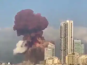 El hongo de la explosión de Beirut fue confundido con una bomba nuclear El hongo de la explosión de Beirut fue confundido con una bomba nuclear