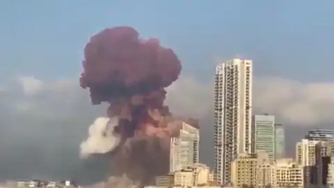 El hongo de la explosión de Beirut fue confundido con una bomba nuclear Explosión en El Líbano