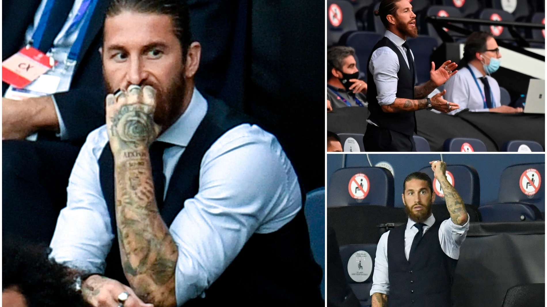 Así vivió Sergio Ramos la eliminación del Real Madrid, un entrenador más en la grada del Etihad Así vivió Sergio Ramos la eliminación del Real Madrid, un entrenador más en la grada del Etihad