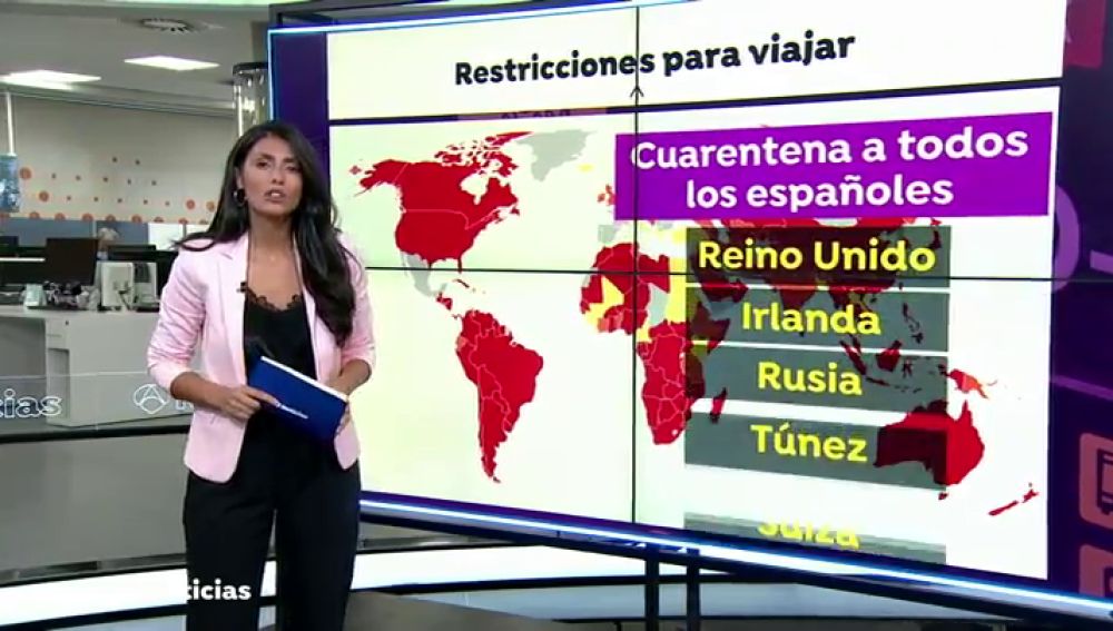 Lista de países que imponen algún tipo de restricción o cuarentena a los viajeros procedentes de España por el coronavirus