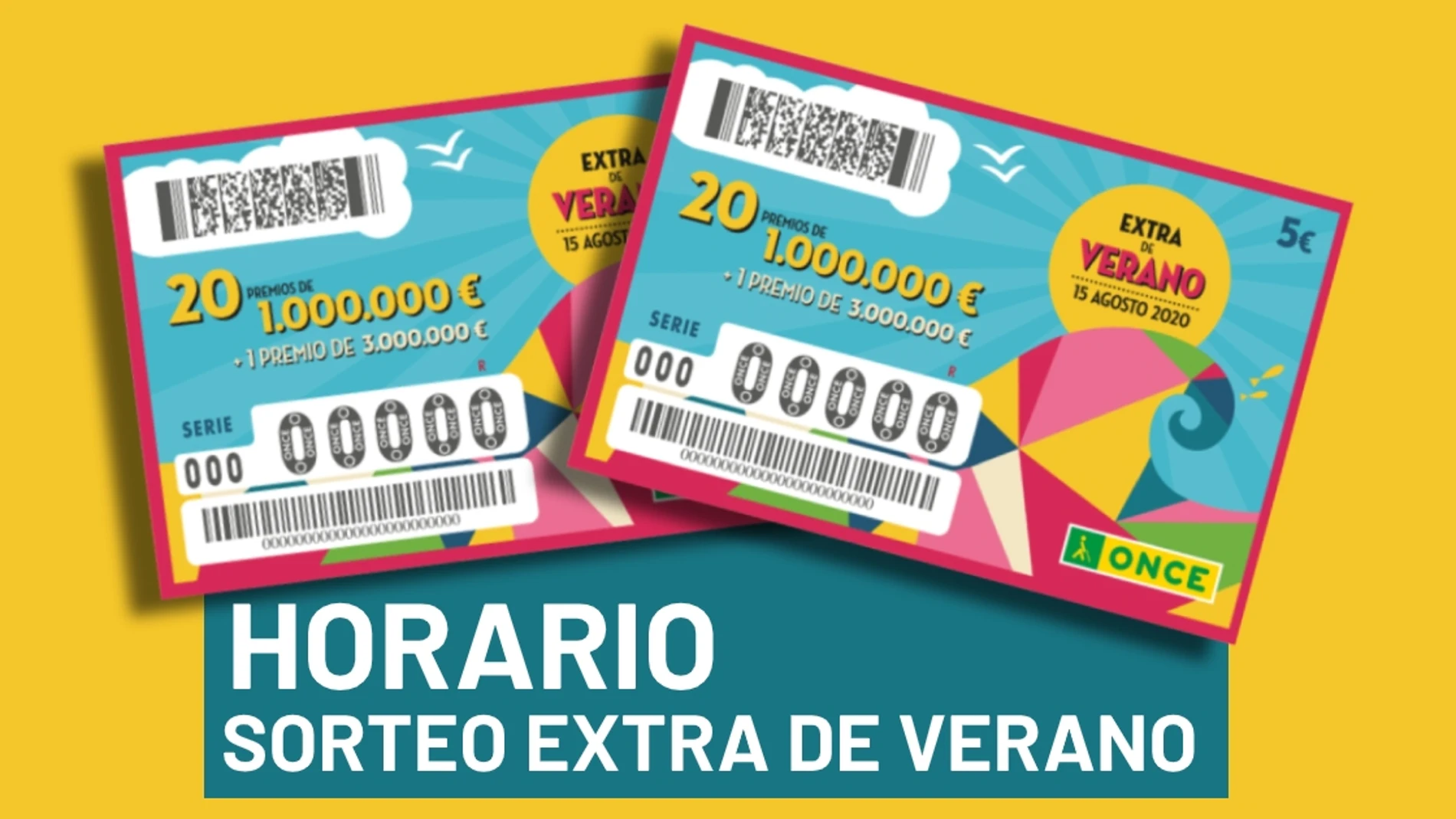 Horario y premios del Sorteo Extra de Verano de la ONCE 2020 Horario y premios del Sorteo Extra de Verano de la ONCE 2020