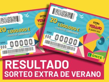 Resultado del Sorteo Extra de Verano de la ONCE 2020 del 15 de agosto