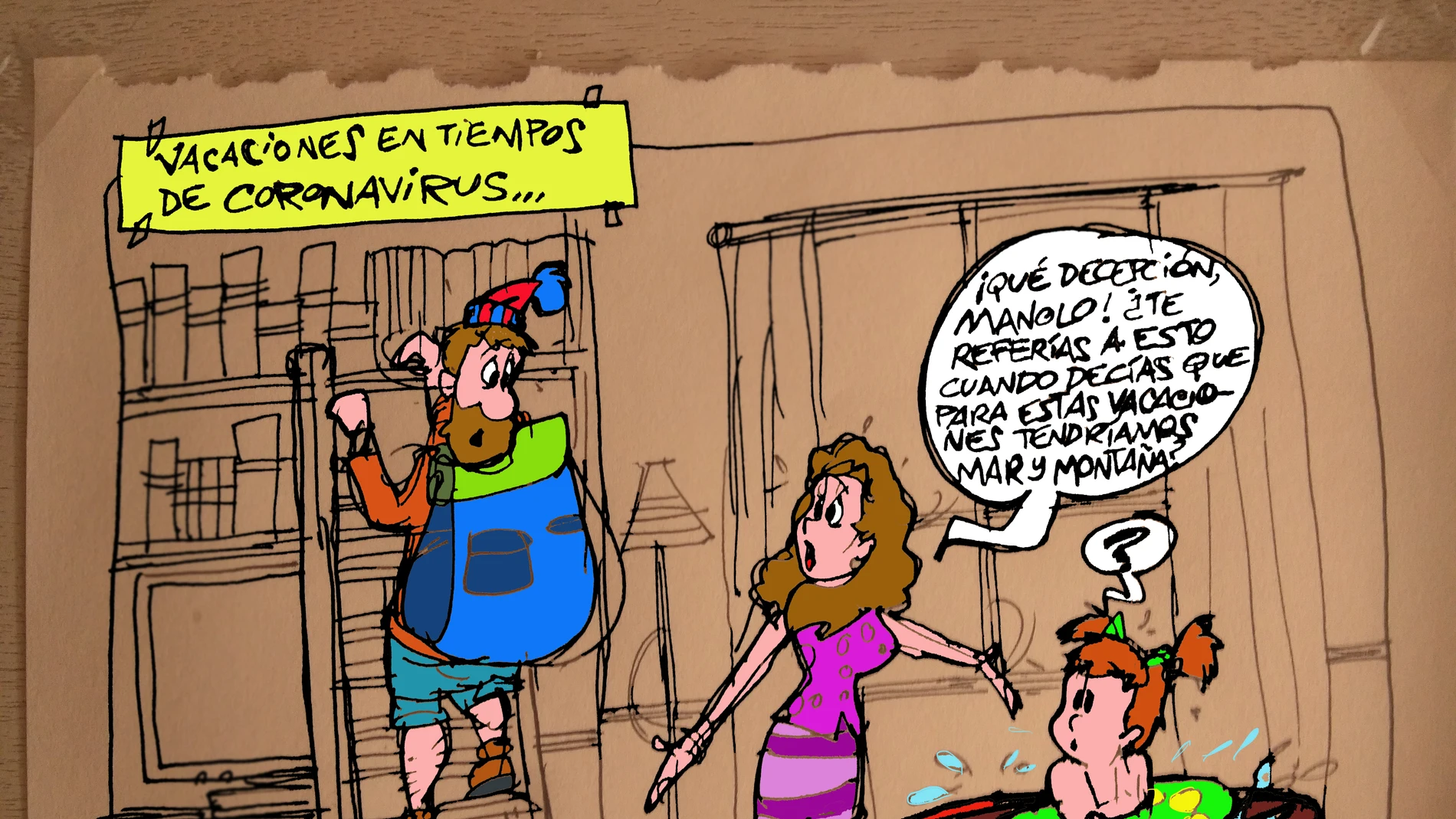 Las vacaciones en tiempos de coronavirus, en la viñeta gráfica Las vacaciones en tiempos de coronavirus, en la viñeta gráfica