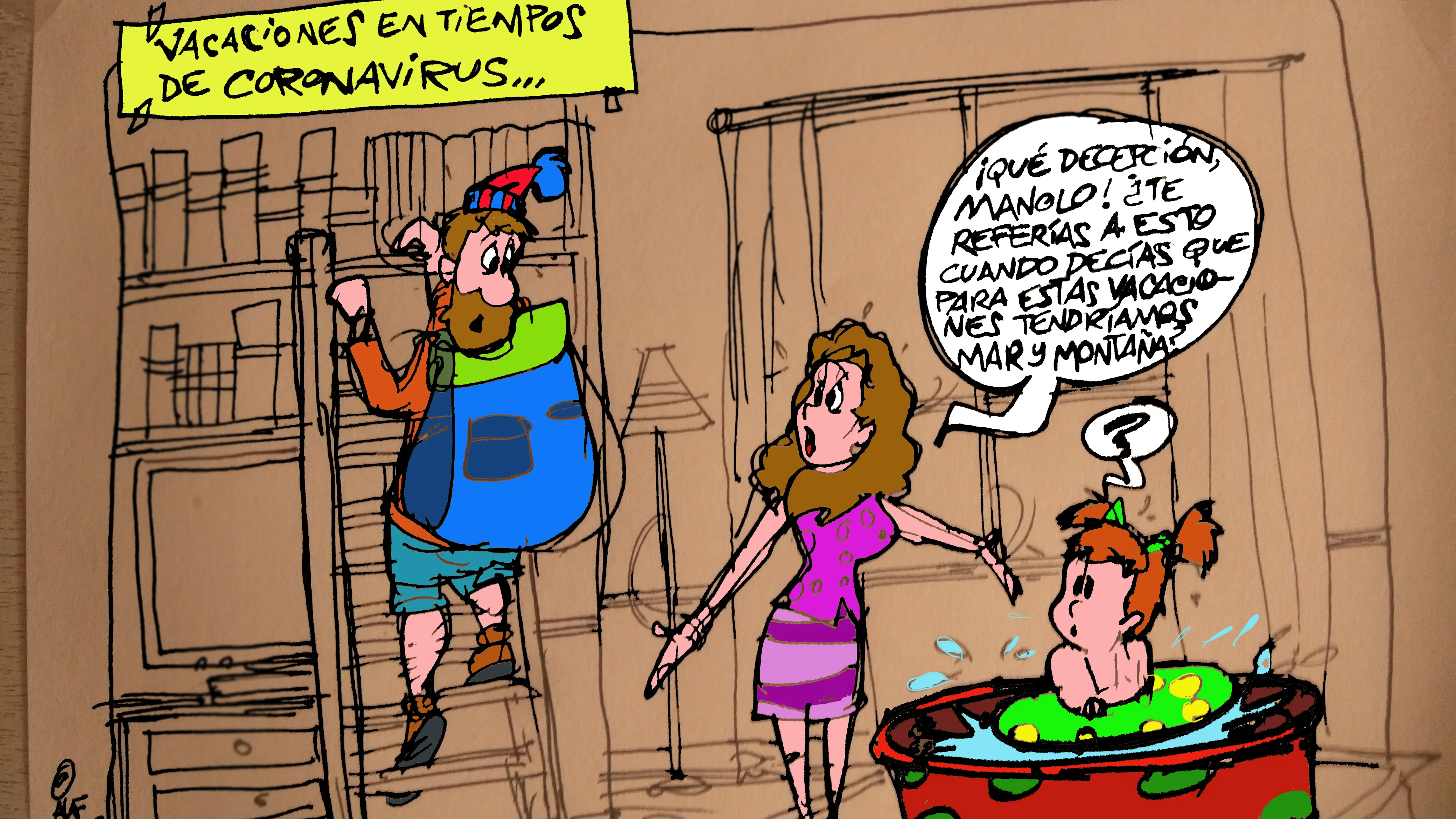 Las vacaciones en tiempos de coronavirus, en la viñeta gráfica Las vacaciones en tiempos de coronavirus, en la viñeta gráfica