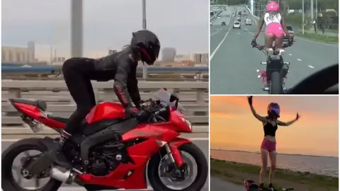 Modelos rusas sobre dos ruedas, una peligrosa moda que ya se ha cobrado vidas Modelos rusas sobre dos ruedas, una peligrosa moda que ya se ha cobrado vidas