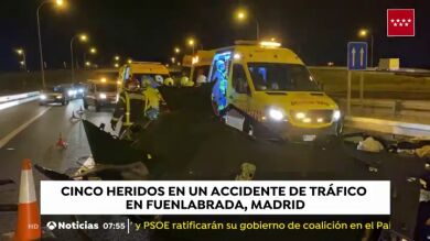 Cinco heridos, tres de ellos graves, en un accidente de tráfico en Fuenlabrada (Madrid)