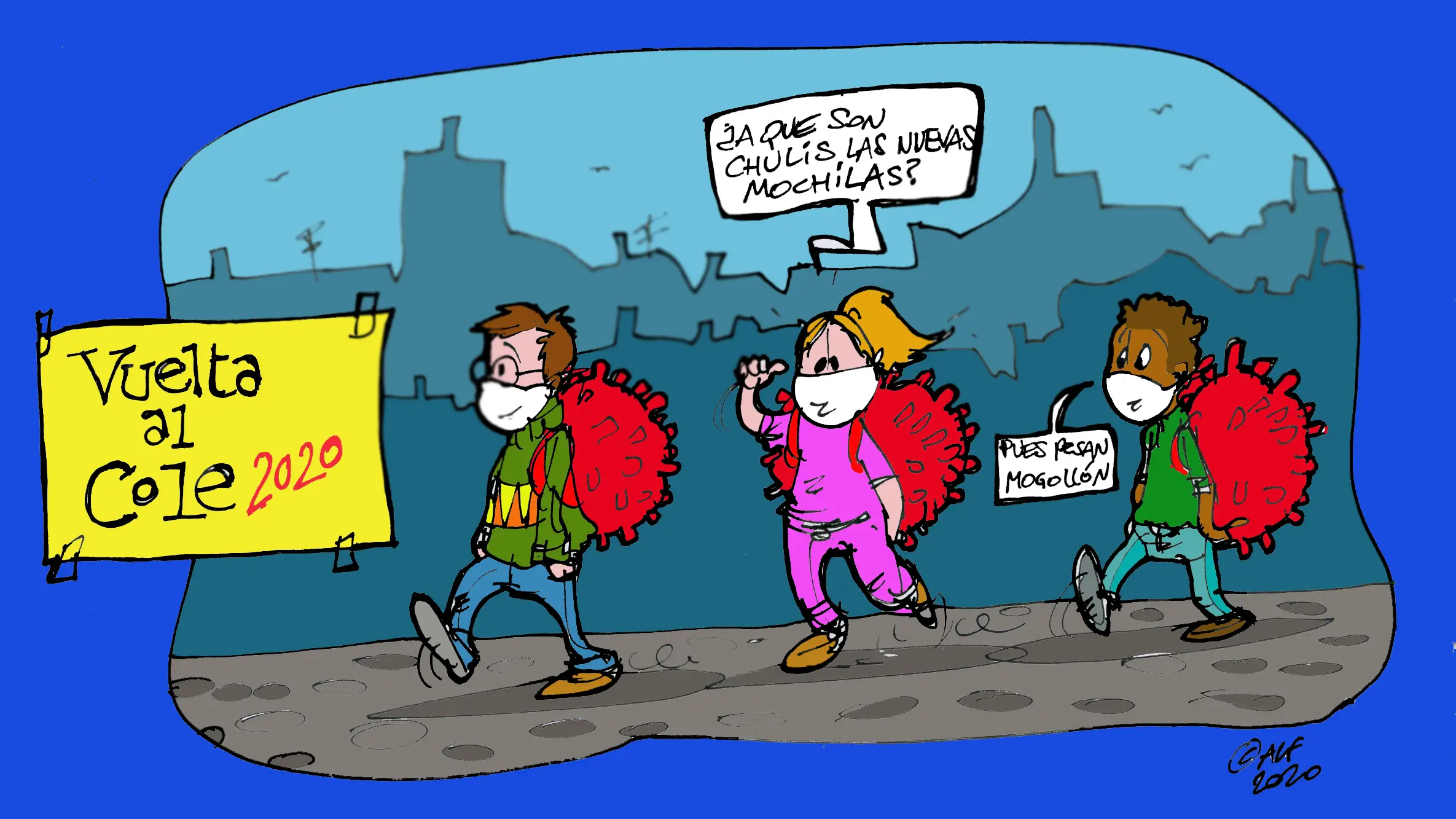 La vuelta al cole del coronavirus, en la viñeta gráfica de Alfredo Boto-Hervás La vuelta al cole del coronavirus, en la viñeta gráfica de Alfredo Boto-Hervás