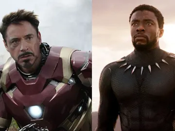 Robert Downey Jr. y Chadwick Boseman como Iron Man y Black Panther Robert Downey Jr. y Chadwick Boseman como Iron Man y Black Panther