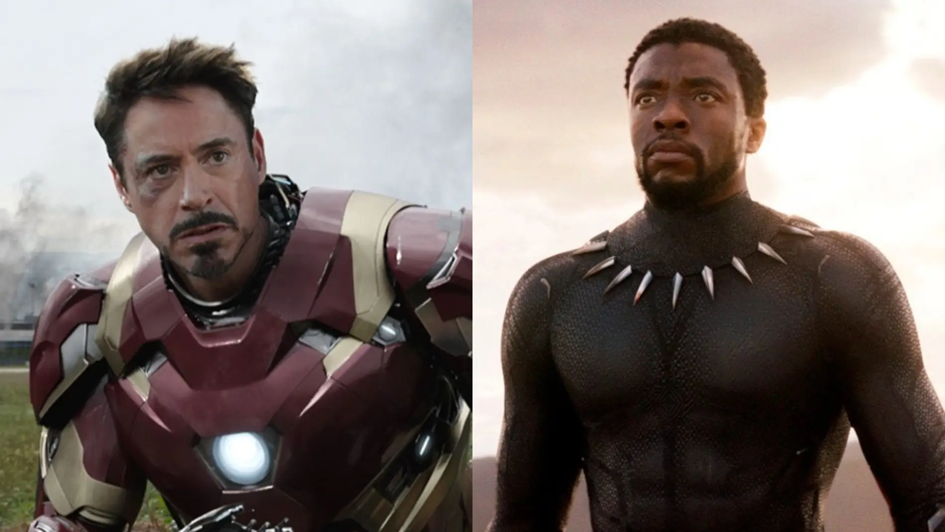 Robert Downey Jr. y Chadwick Boseman como Iron Man y Black Panther
