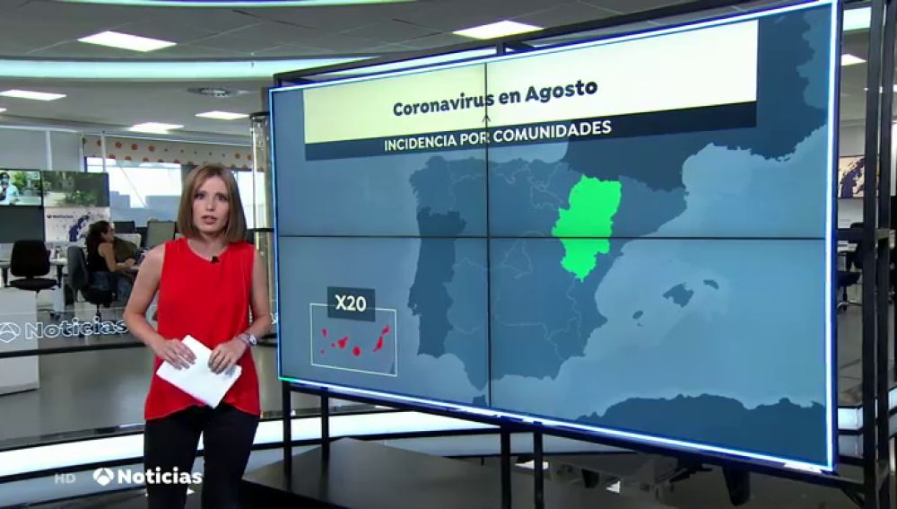 Balance del coronavirus en agosto: España se sitúa a la cabeza de contagios en toda la Unión Europea
