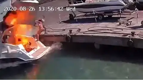 Una mujer salta por los aires tras la explosión de su yate en Italia Explosión