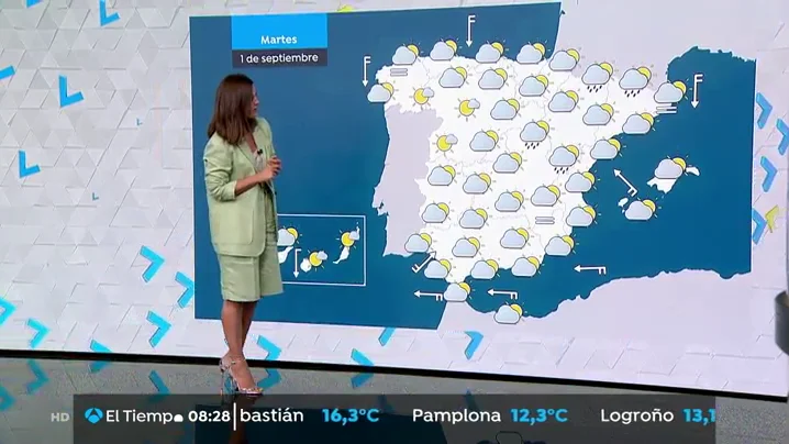 Ascenso de las temperaturas e intervalos de nubes medias y altas en la mayor parte del pa&iacute;s