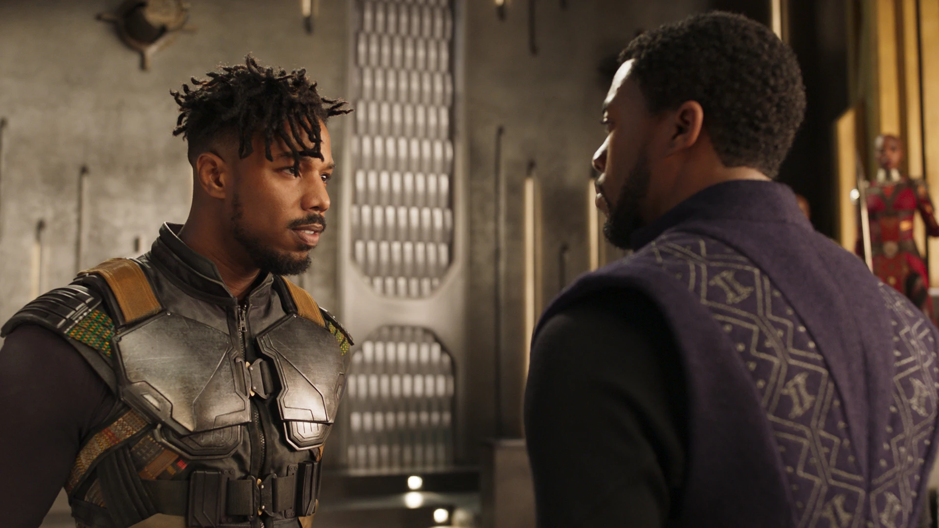 Michael B. Jordan y Chadwick Boseman en 'Black Panther'