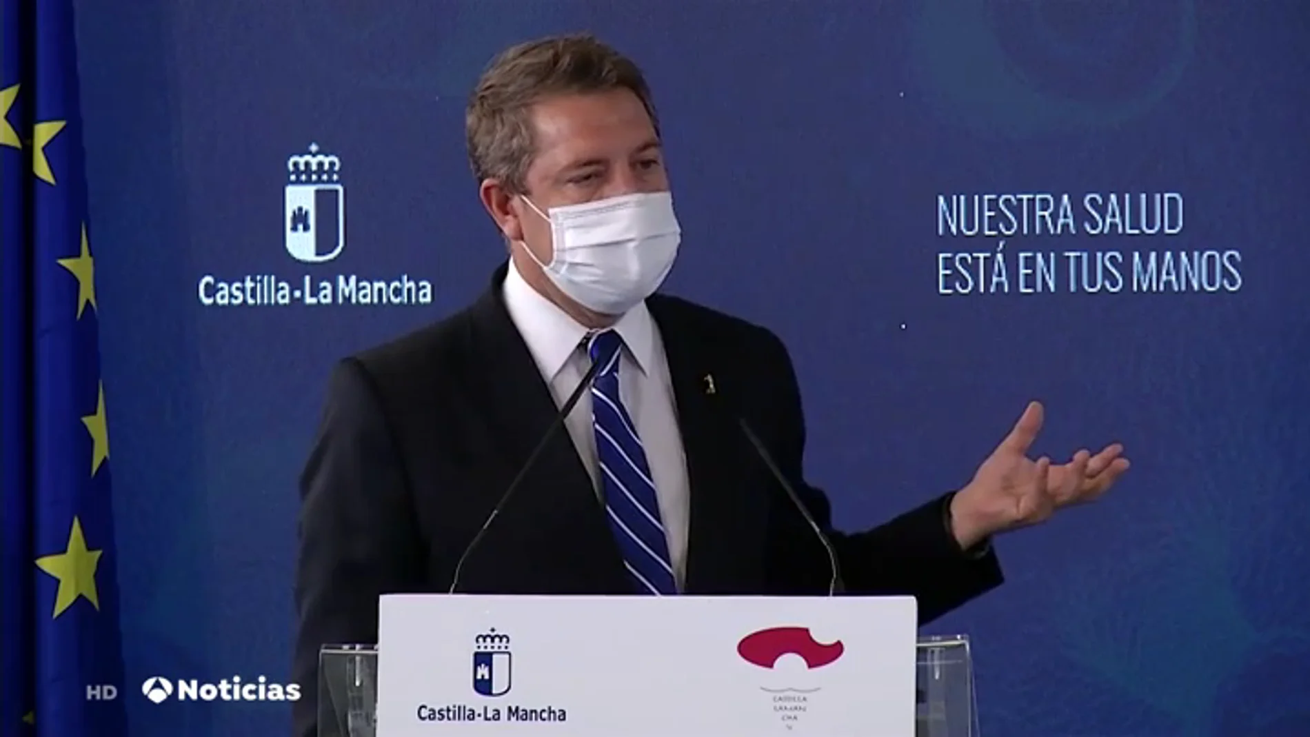García-Page: "El 80% de los casos de coronavirus de Castilla-La Mancha vinieron de la bomba radioactiva vírica de Madrid" García-Page: "El 80% de los casos de coronavirus de Castilla-La Mancha vinieron de la bomba radioactiva vírica de Madrid"