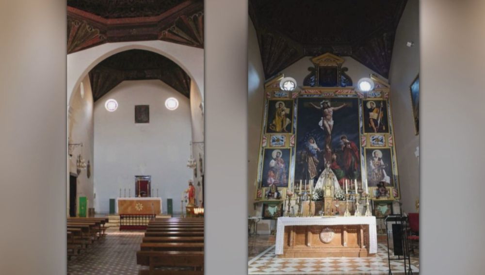 Polémica en Guadix (Granada) por el nuevo retablo de la iglesia pintado con las caras del cura, del pintor y de dos devotos