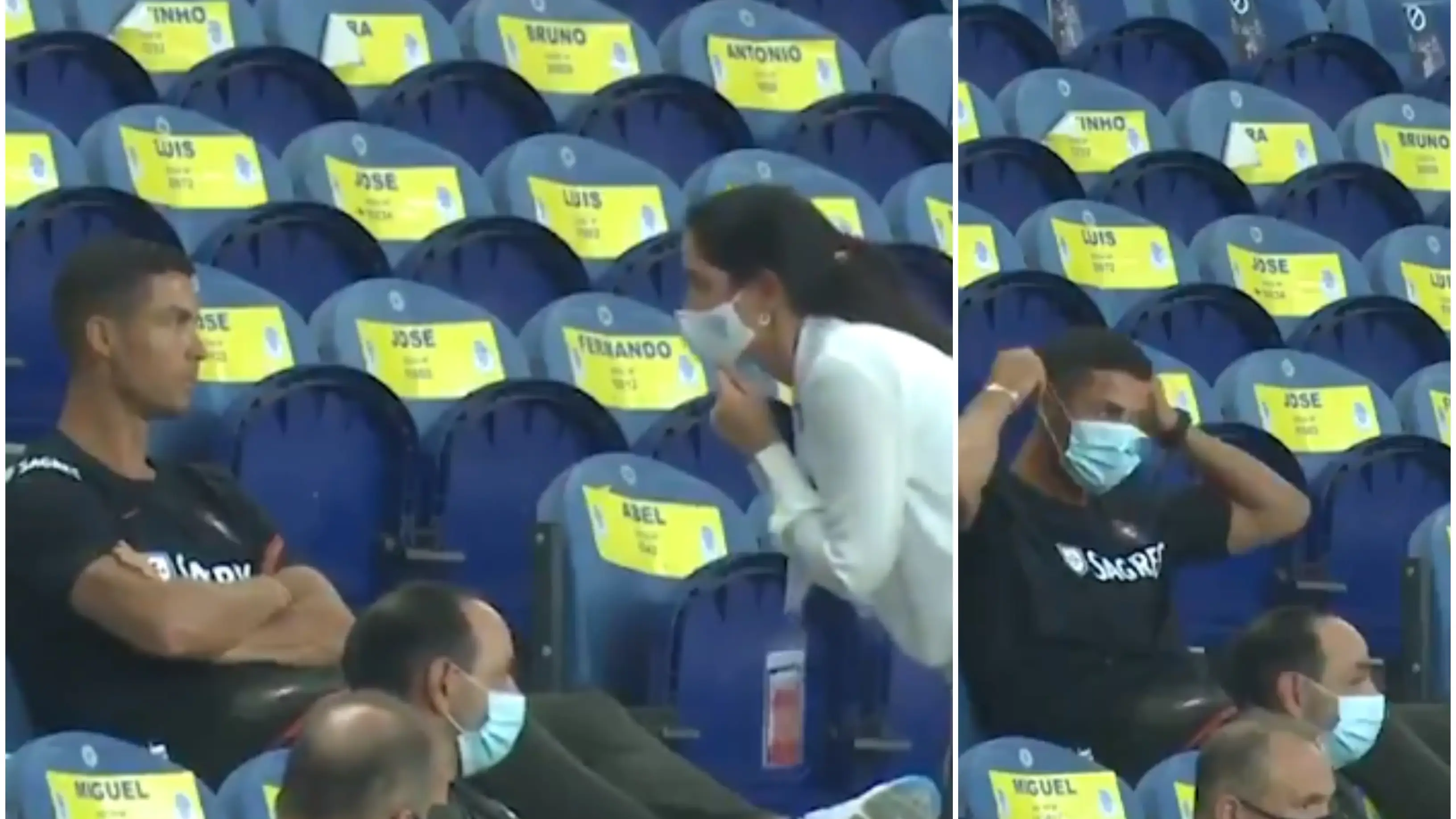 El toque de atención a Cristiano Ronaldo por no usar mascarilla durante el Portugal - Croacia El toque de atención a Cristiano Ronaldo por no usar mascarilla durante el Portugal - Croacia