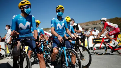 Alejandro Valverde, antes de la salida de la décima etapa del Tour de Francia Alejandro Valverde, antes de la salida de la décima etapa del Tour de Francia