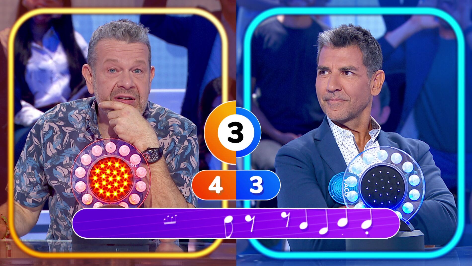 &ldquo;Somos muy paquetes&rdquo;, Alberto Chicote y Paco Roncero muestran su gran debilidad con la m&uacute;sica en &lsquo;Pasapalabra&rsquo;