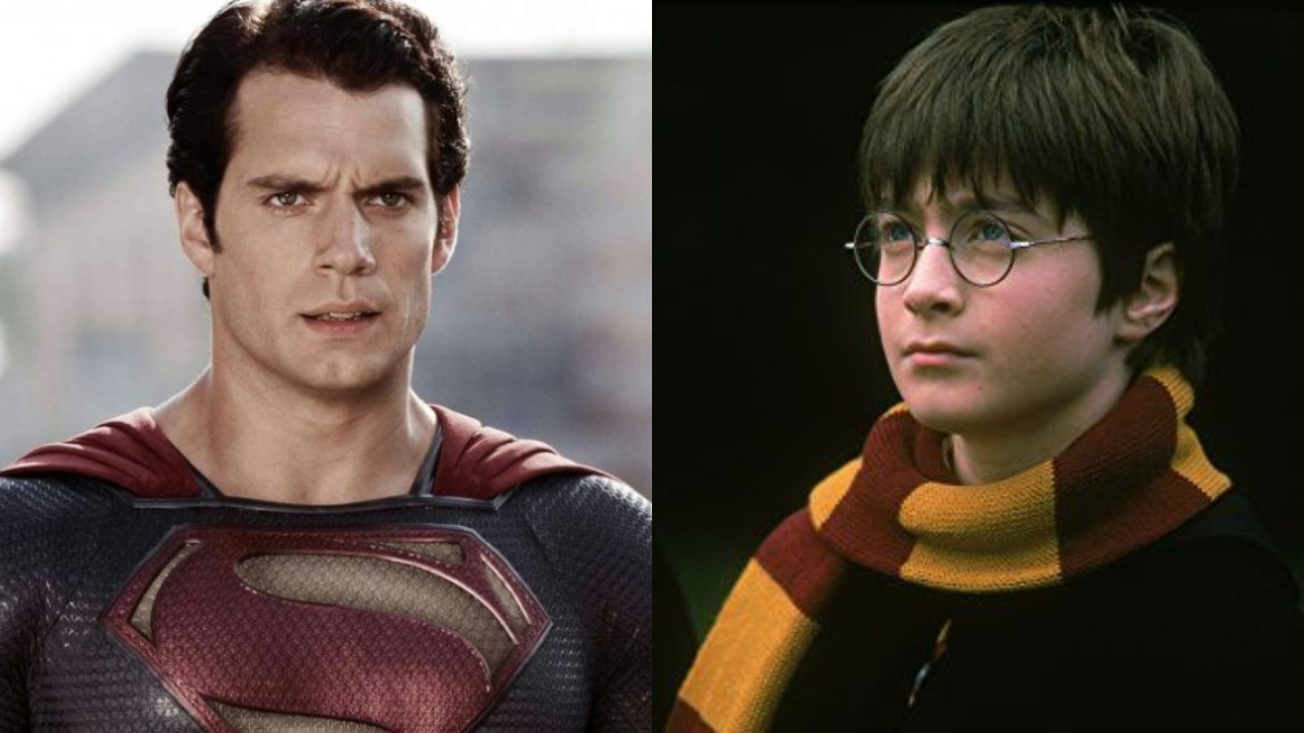 Henry Cavill como Superman y Daniel Radcliffe como Harry Potter