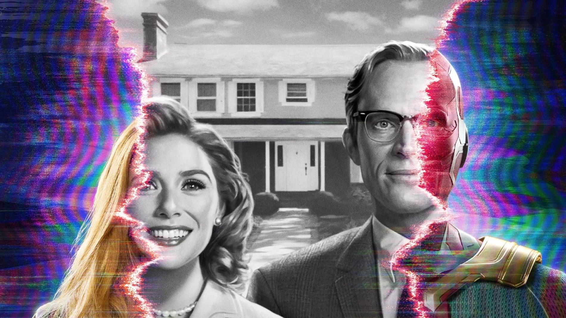 Elizabeth Olsen y Paul Bettany como Bruja Escarlata y Visión