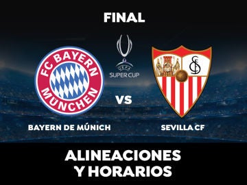 Bayern-Sevilla: Alineación del Sevilla y dónde ver la final de la Supercopa de Europa hoy en directo