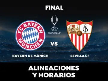 Bayern-Sevilla: Alineación del Sevilla y dónde ver la final de la Supercopa de Europa hoy en directo Bayern-Sevilla: Alineación del Sevilla y dónde ver la final de la Supercopa de Europa hoy en directo