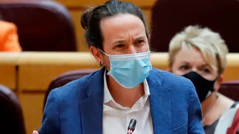 El vicepresidente segundo del Gobierno, Pablo Iglesias, interviene en la sesión de control al Gobierno El vicepresidente segundo del Gobierno, Pablo Iglesias, interviene en la sesión de control al Gobierno