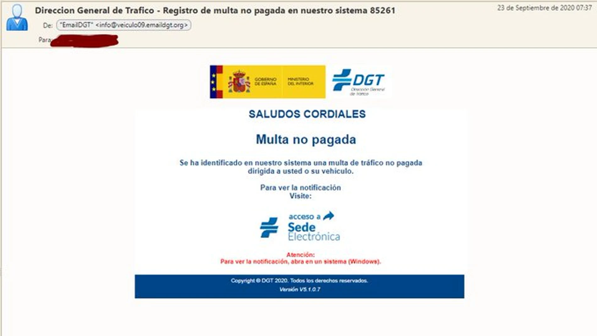 La DGT avisa de una nueva estafa de multas falsas y qué hacer si caes en la trampa: "No pinches en ningún enlace" La DGT avisa de una nueva estafa de multas falsas y qué hacer si caes en la trampa: "No pinches en ningún enlace"