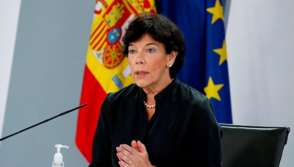 Isabel Celaá, ministra de Educación, en rueda de prensa