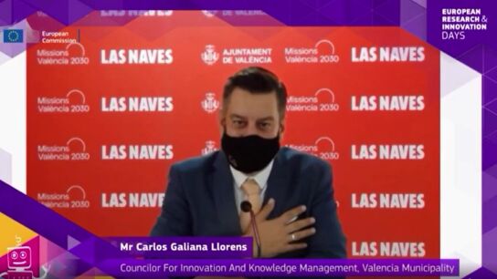 El concejal Carlos Galiana durante su intervenci&oacute;n ante la Comisi&oacute;n Europea.