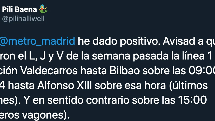 Usuaria del Metro de Madrid positivo en coronavirus