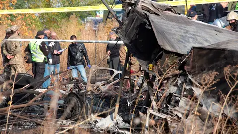 Mueren 22 personas en un accidente de un avión militar en Ucrania Mueren 22 personas en un accidente de un avión militar en Ucrania
