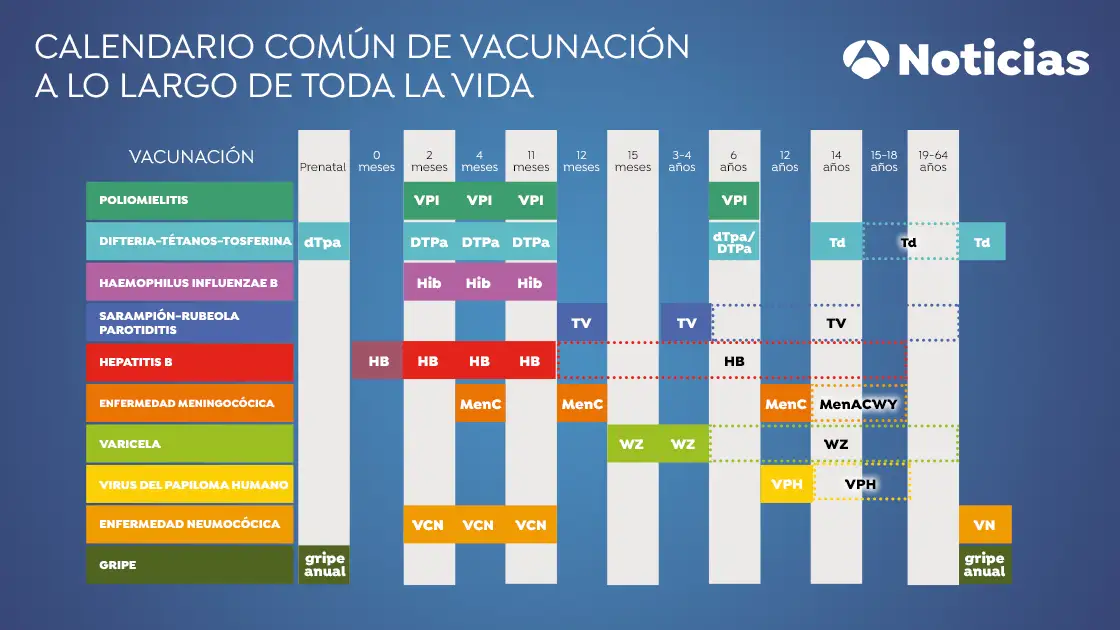 Calendario vacunaci&oacute;n 2020