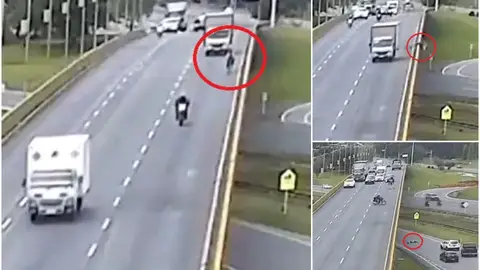 Muere un ciclista tras ser arrollado por un camión y caer al vacío desde un puente en Colombia Muere un ciclista tras ser arrollado por un camión y caer al vacío desde un puente en Colombia