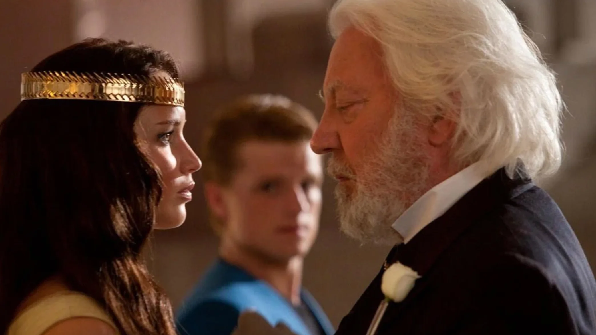 Katniss y Snow en 'Los juegos del hambre' Katniss y Snow en 'Los juegos del hambre'