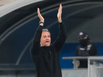 Luis Enrique, durante el Ucrania-España Luis Enrique, durante el Ucrania-España